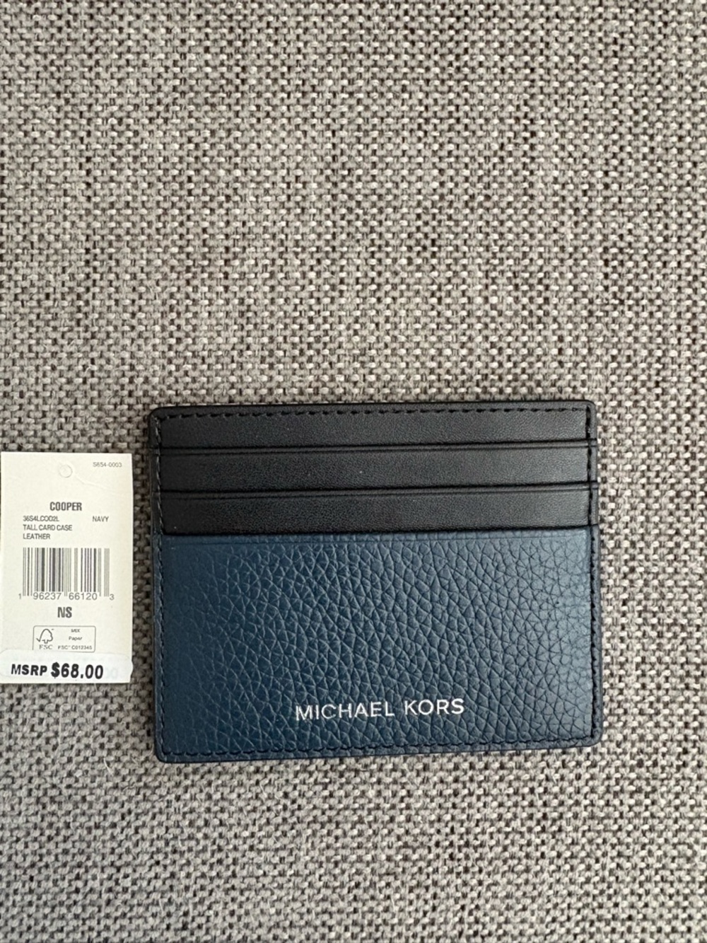 Michael Kors Navy and Black Leather Slim Card Holder